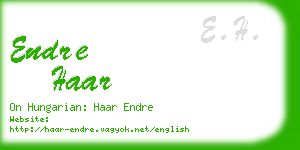 endre haar business card
